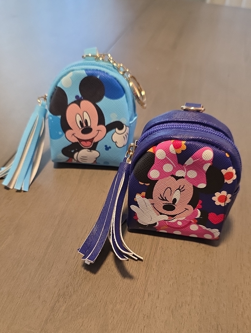 NWOT Pair of Minnie & Mickey Mini Backpack Bag Charm/Keychain